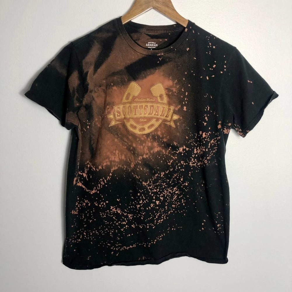 ⭐️ $5 SALE Scottsdale Arabian Horse Show bleached t-shirt bleach dye arizona L